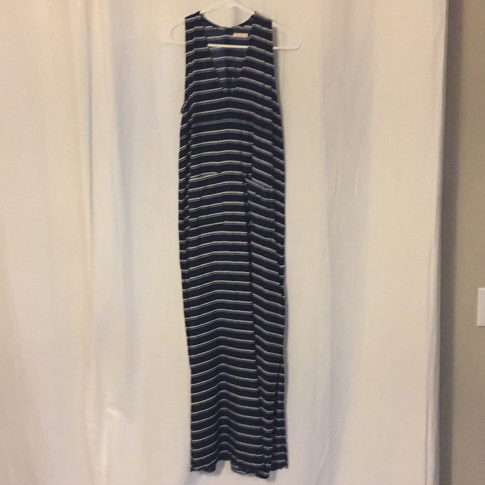 LILYA // Navy and white striped maxi. Worn once.